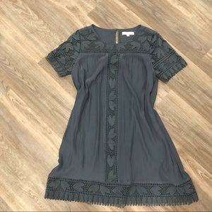 Loft Gray Dress | Elegant Eyelet Details | 😍😍😍